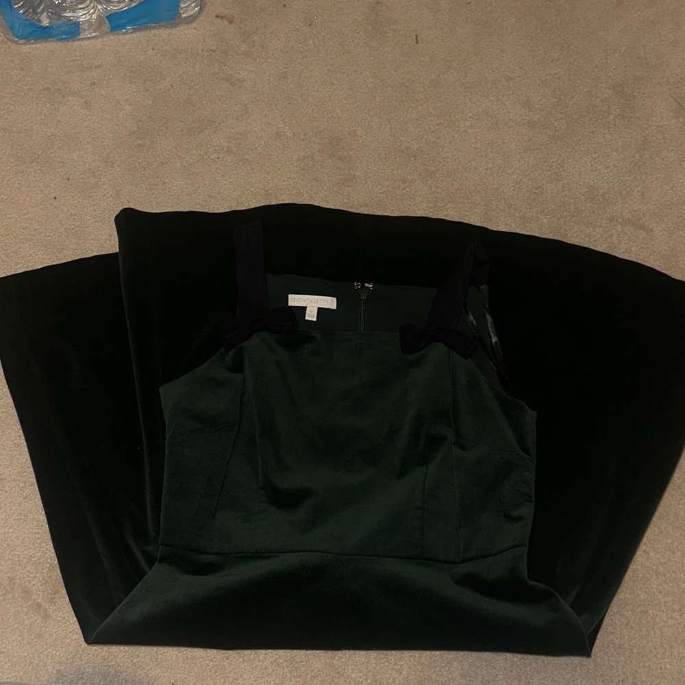 Talbots Velvet Dark Green Dress